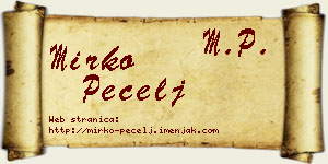Mirko Pecelj vizit kartica